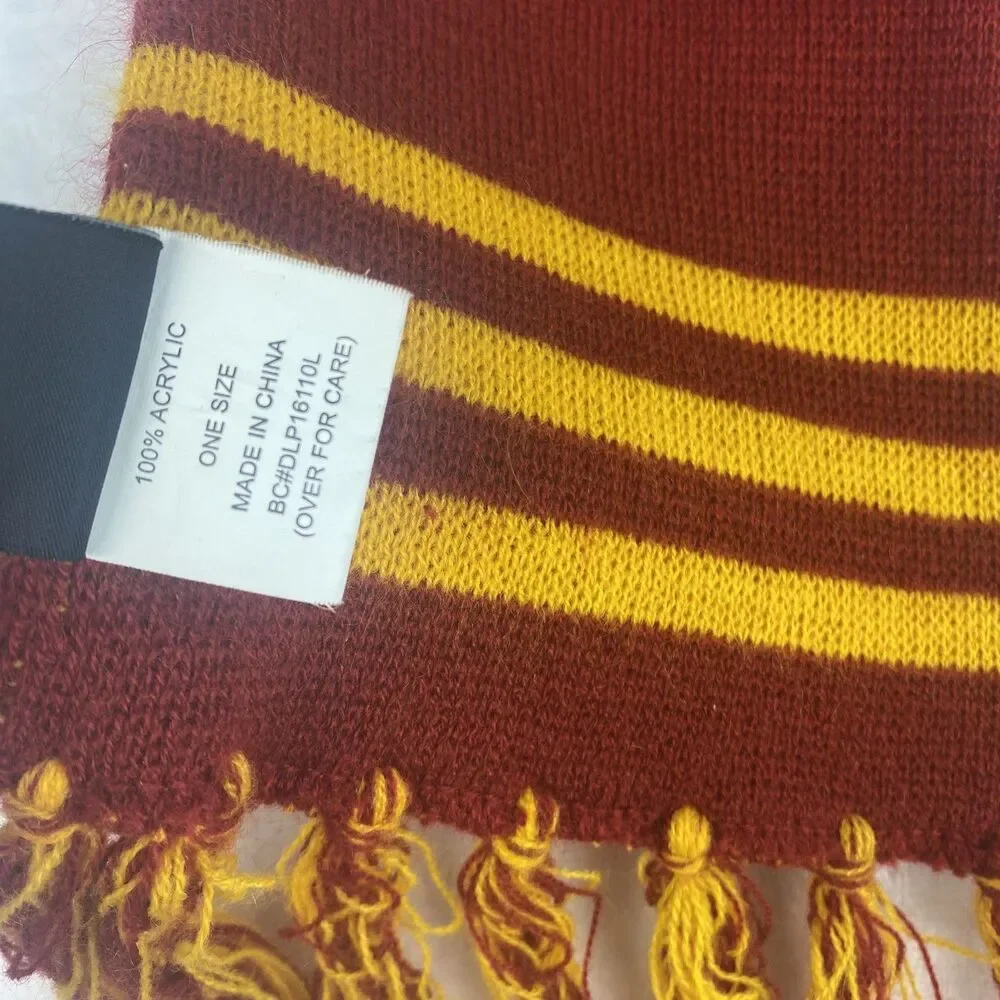 Harry Potter Gryffindor Scarf Red Yellow Logo Striped - Picture 6 of 7